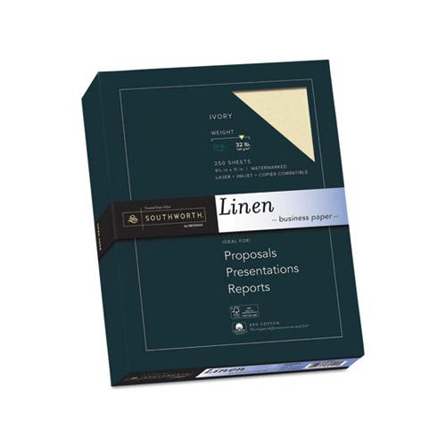 25% Cotton Linen Business Paper, 32 Lb, 8.5 X 11, Ivory, 250-pack