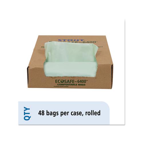 Ecosafe-6400 Bags, 30 Gal, 1.1 Mil, 30" X 39", Green, 48-box