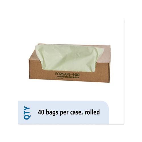 Ecosafe-6400 Bags, 48 Gal, 0.85 Mil, 42" X 48", Green, 40-box