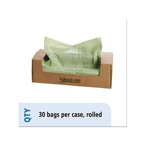 Ecosafe-6400 Bags, 64 Gal, 0.85 Mil, 48" X 60", Green, 30-box