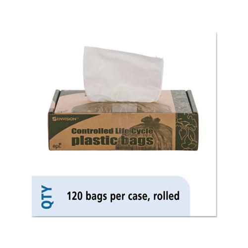 Controlled Life-cycle Plastic Trash Bags, 13 Gal, 0.7 Mil, 24" X 30", White, 120-box