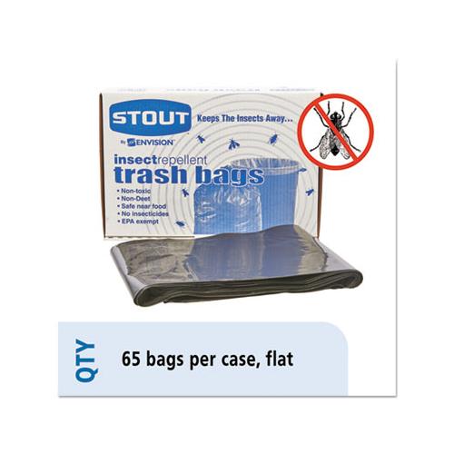 Insect-repellent Trash Bags, 55 Gal, 2 Mil, 37" X 52", Black, 65-box