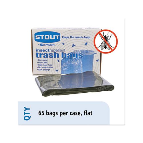 Insect-repellent Trash Bags, 45 Gal, 2 Mil, 40" X 45", Black, 65-box