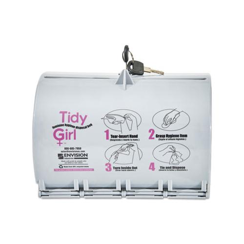 Plastic Feminine Hygiene Disposal Bag Dispenser, Gray