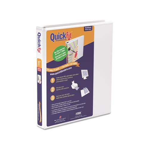 Quickfit D-ring View Binder, 3 Rings, 1" Capacity, 11 X 8.5, White