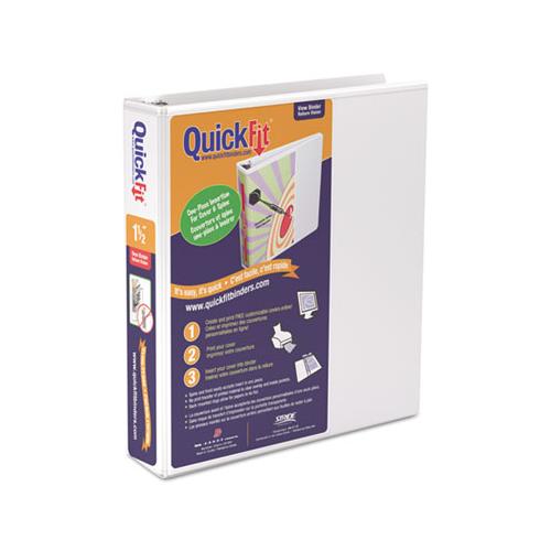Quickfit D-ring View Binder, 3 Rings, 1.5" Capacity, 11 X 8.5, White