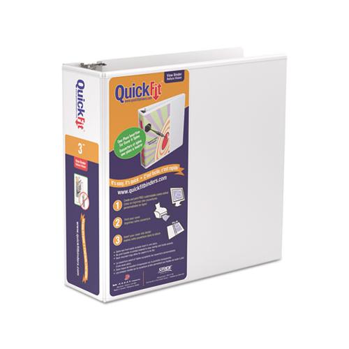 Quickfit D-ring View Binder, 3 Rings, 3" Capacity, 11 X 8.5, White