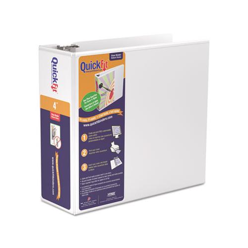 Quickfit D-ring View Binder, 3 Rings, 4" Capacity, 11 X 8.5, White