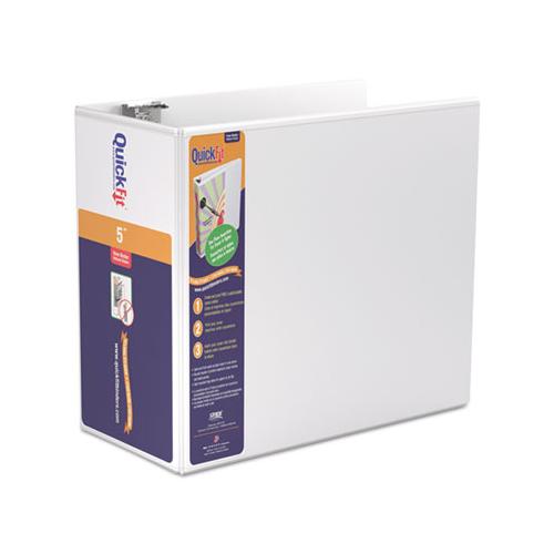 Quickfit D-ring View Binder, 3 Rings, 5" Capacity, 11 X 8.5, White
