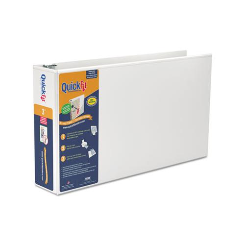 Quickfit Ledger D-ring View Binder, 3 Rings, 3" Capacity, 11 X 17, White