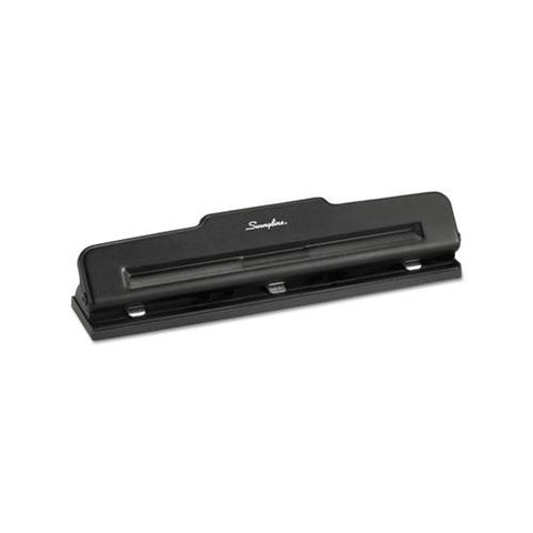 10-sheet Desktop Two-to-three-hole Adjustable Punch, 9-32" Holes, Black