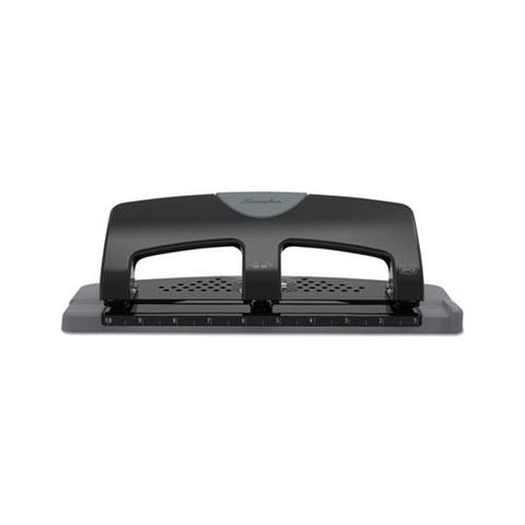 20-sheet Smarttouch Three-hole Punch, 9-32" Holes, Black-gray