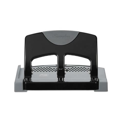 45-sheet Smarttouch Three-hole Punch, 9-32" Holes, Black-gray
