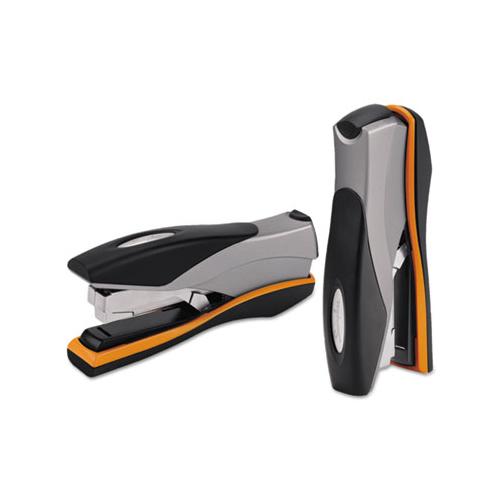 Optima 40 Desktop Stapler, 40-sheet Capacity, Silver-black-orange