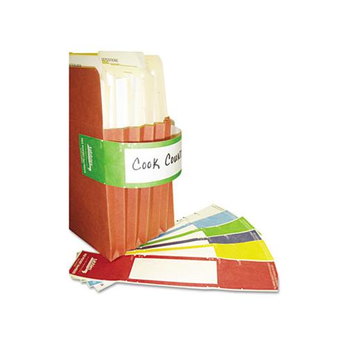 File Pocket Handles, 9.63 X 2, Green-white,  4-sheet, 12 Sheets-pack