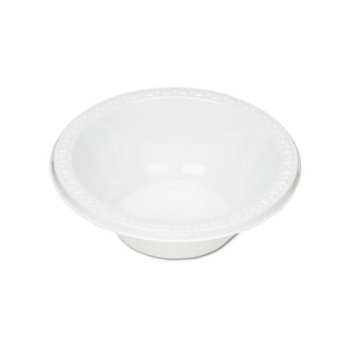 Plastic Dinnerware, Bowls, 12oz, White, 125-pack