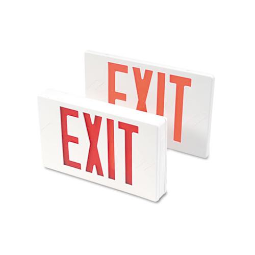 Led Exit Sign, Polycarbonate, 12 1-4" X 2 1-2" X 8 3-4", White
