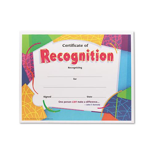 Certificate Of Recognition Awards, 8-1-2 X 11, 30-pack