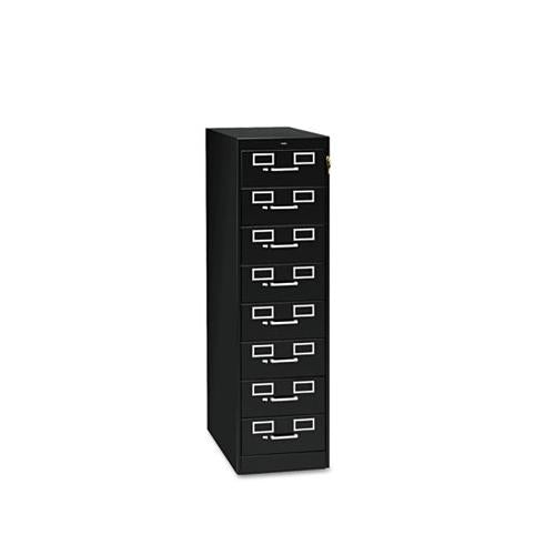 Eight-drawer File Cabinet For 3 X 5 & 4 X 6 Cards, 15w X 28.5d X 52h, Black
