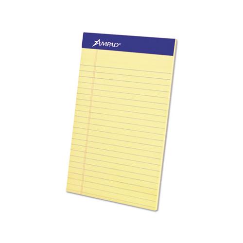 Perforated Writing Pads, Narrow Rule, 5 X 8, Canary, 50 Sheets, Dozen