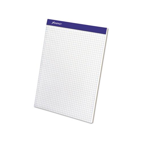 Quad Double Sheet Pad, 4 Sq-in Quadrille Rule, 8.5 X 11.75, White, 100 Sheets