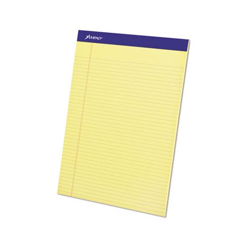 Perforated Writing Pads, Narrow Rule, 8.5 X 11.75, Canary, 50 Sheets, Dozen