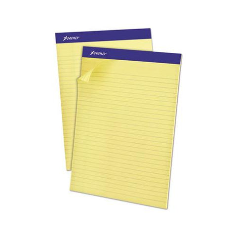 Recycled Writing Pads, Wide-legal Rule, 8.5 X 11.75, Canary, 50 Sheets, Dozen