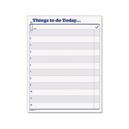 "things To Do Today" Daily Agenda Pad, 8 1-2 X 11, 100 Forms