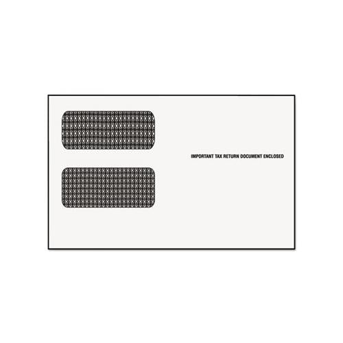 1099 Double Window Envelope, Commercial Flap, Gummed Closure, 5.63 X 9, White, 24-pack