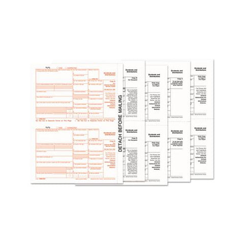 1099-div Tax Forms, 5-part, 5 1-2 X 8, Inkjet-laser, 24 1099s & 1 1096