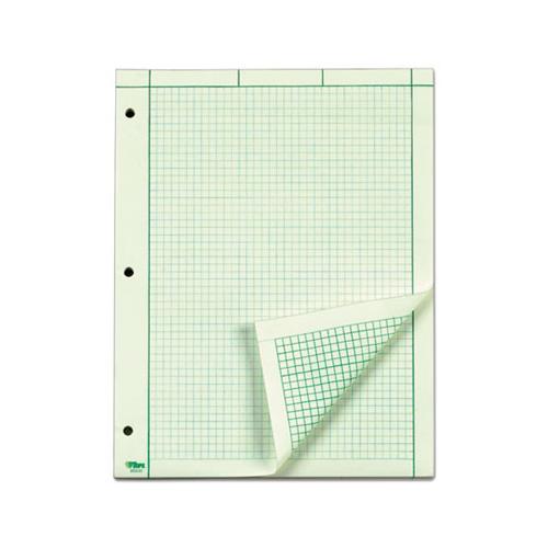 Engineering Computation Pads, 5 Sq-in Quadrille Rule, 8.5 X 11, Green Tint, 200 Sheets
