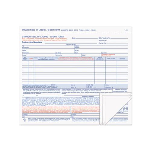 Hazardous Material Short Form, 8 1-2 X 7, Four-part Carbonless, 50 Forms