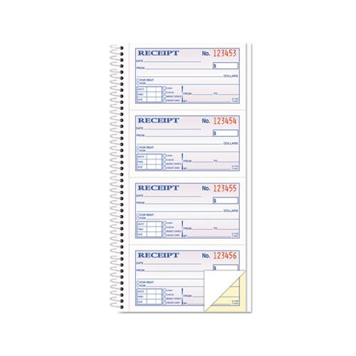 Money-rent Receipt Spiral Book, 2-3-4 X 4 3-4, 2-part Carbonless, 200 Sets-book