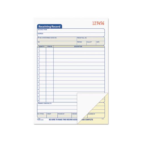 Receiving Record Book, 5 9-16 X 7 15-16, Two-part Carbonless, 50 Sets-book