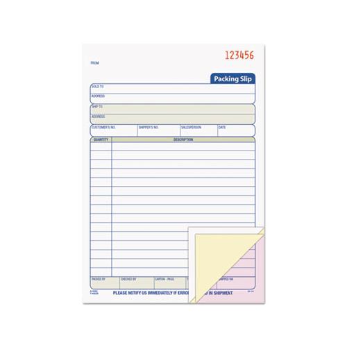 Packing Slip Book, 5 9-16 X 7 15-16, Three-part Carbonless, 50 Sets-book