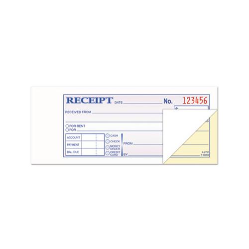Money And Rent Receipt Books, 2-3-4 X 7-3-16, 2-part Carbonless, 100 Sets-book