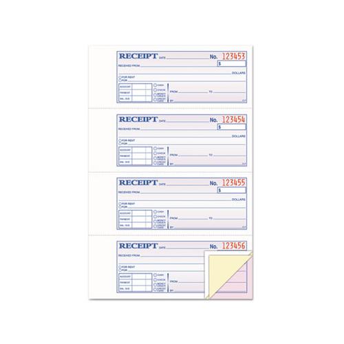 Money-rent Receipt Books, 2-3-4 X 7 1-8, Three-part Carbonless, 100 Sets-book