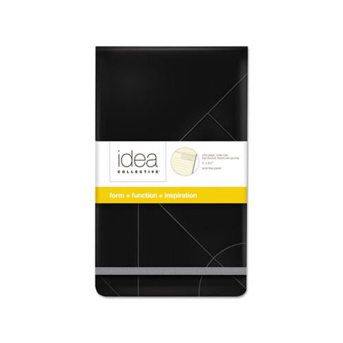 Idea Collective Journal, 1 Subject, Wide-legal Rule, Black Cover, 5 X 8.25, 120 Sheets