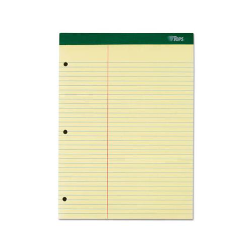 Double Docket Ruled Pads, Pitman Rule, 8.5 X 11.75, Canary, 100 Sheets