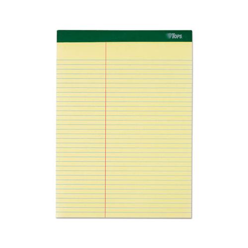 Double Docket Ruled Pads, Pitman Rule, 8.5 X 11.75, Canary, 100 Sheets, 6-pack