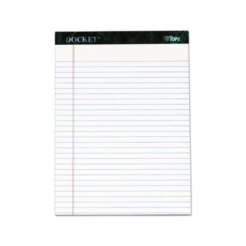 Docket Ruled Perforated Pads, Wide-legal Rule, 8.5 X 11.75, White, 50 Sheets, 6-pack
