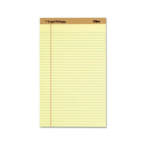 "the Legal Pad" + Perforated Pads, Wide-legal Rule, 8.5 X 14, Canary, 50 Sheets, Dozen