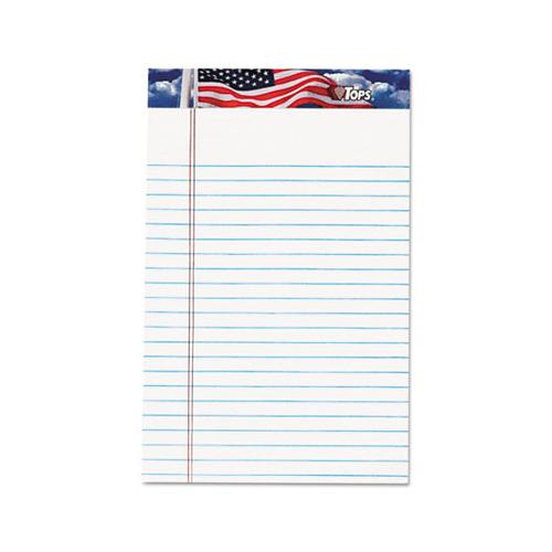 American Pride Writing Pad, Narrow Rule, 5 X 8, White, 50 Sheets, 12-pack