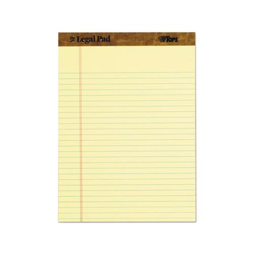 "the Legal Pad" Perforated Pads, Wide-legal Rule, 8.5 X 11, Canary, 50 Sheets, 3-pack