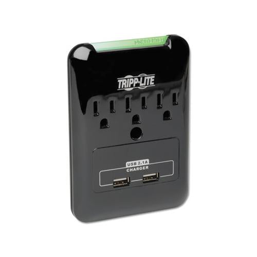 Protect It! Surge Protector, 3 Outlets-2 Usb, Direct Plug-in, 540 J, Black