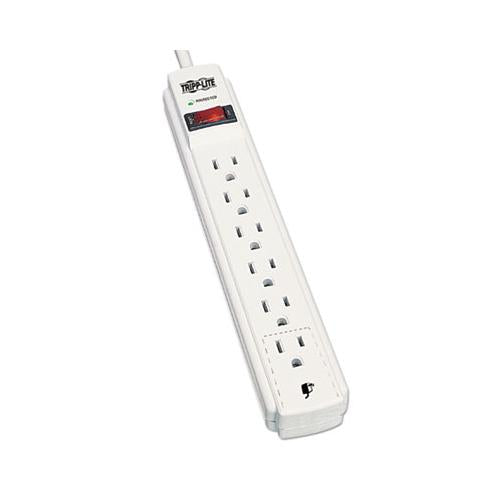 Protect It! Surge Protector, 6 Outlets, 4 Ft Cord, 790 Joules, Light Gray