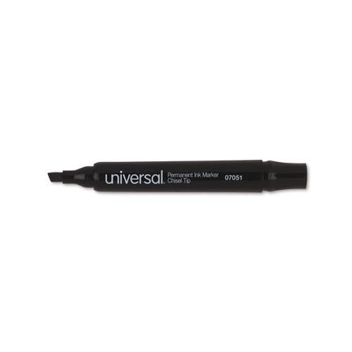 Chisel Tip Permanent Marker, Broad, Black, Dozen