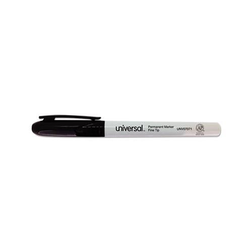 Pen-style Permanent Marker, Fine Bullet Tip, Black, Dozen