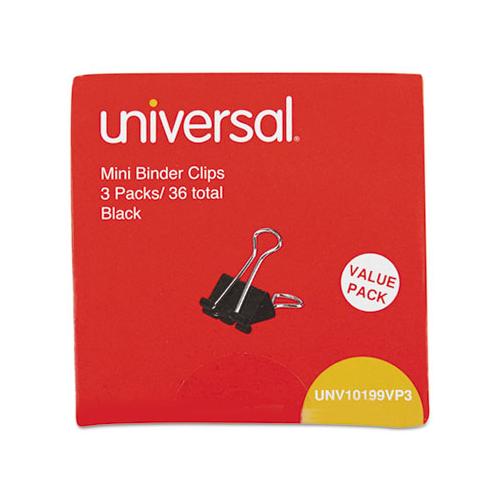 Binder Clips, Mini, Black-silver, 36-box