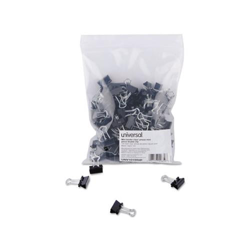 Binder Clips In Zip-seal Bag, Mini, Black-silver, 144-pack